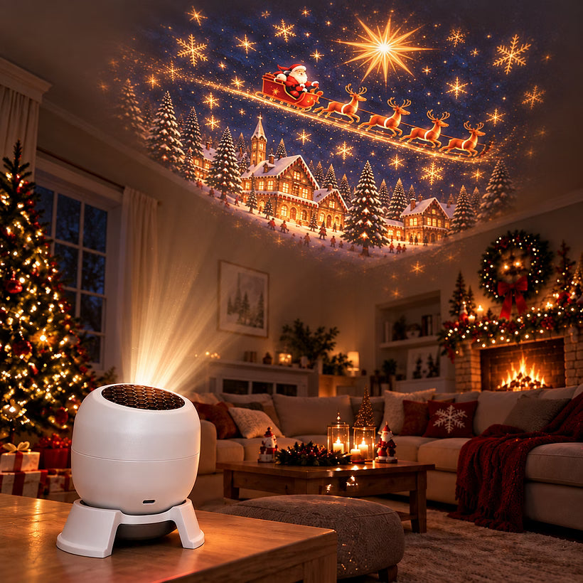 🎄Magical Christmas Projection Night Light – Transform Any Room Into A Holiday Wonderland, Rotating Festive Pattern LED Projector Lamp for Home Decor & Christmas Gift