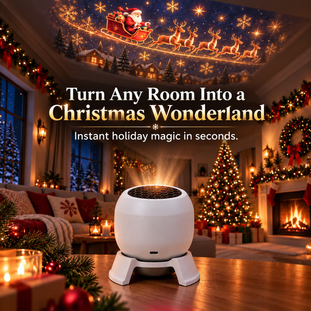 🎄Magical Christmas Projection Night Light – Transform Any Room Into A Holiday Wonderland, Rotating Festive Pattern LED Projector Lamp for Home Decor & Christmas Gift