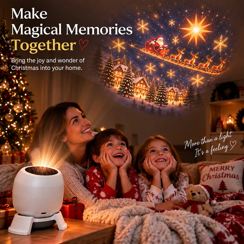🎄Magical Christmas Projection Night Light – Transform Any Room Into A Holiday Wonderland, Rotating Festive Pattern LED Projector Lamp for Home Decor & Christmas Gift
