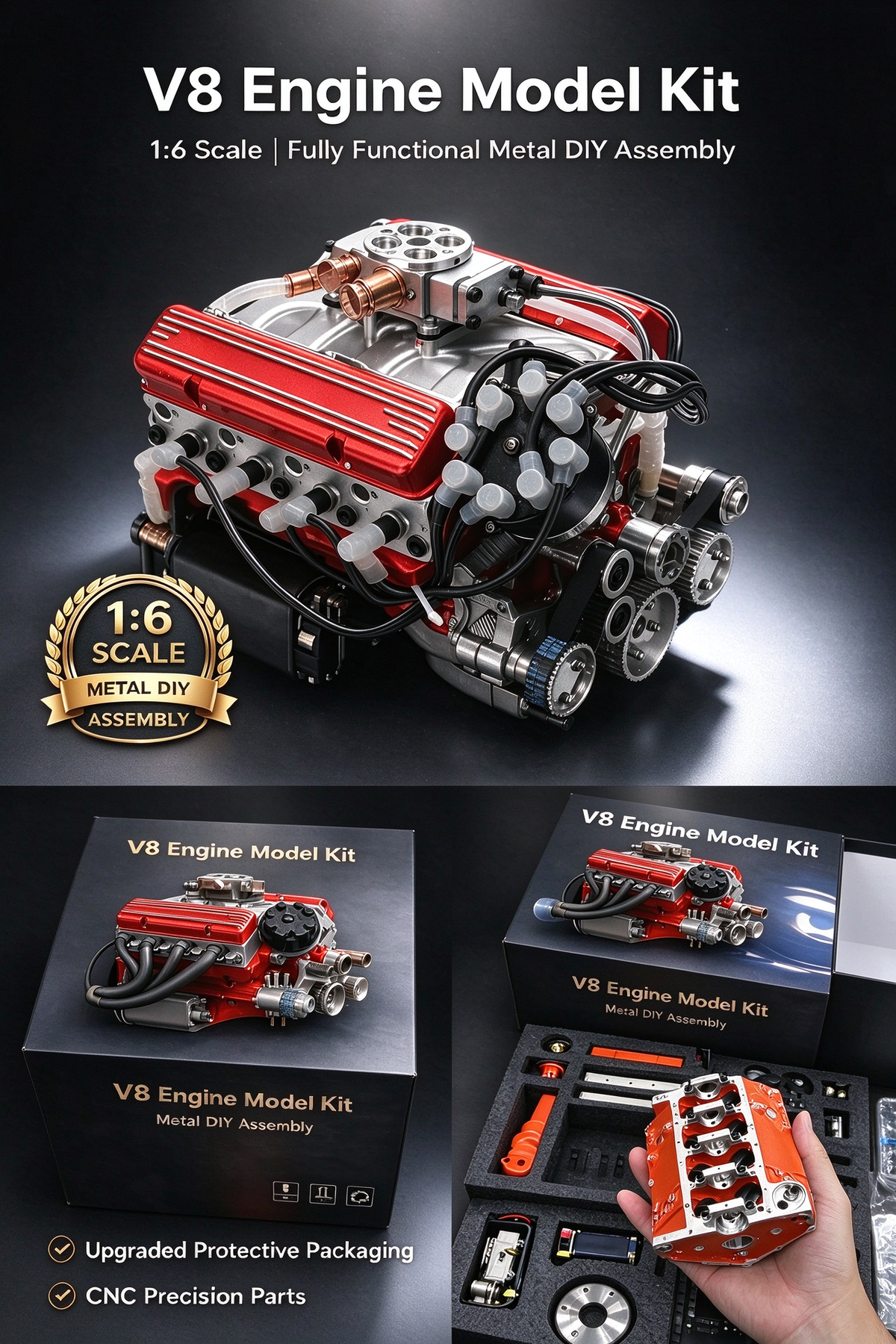 Real Working OHV V8 Small-Block Gas Engine Model Kit 🔥 Sale Ends Soon | 50% OFF Now