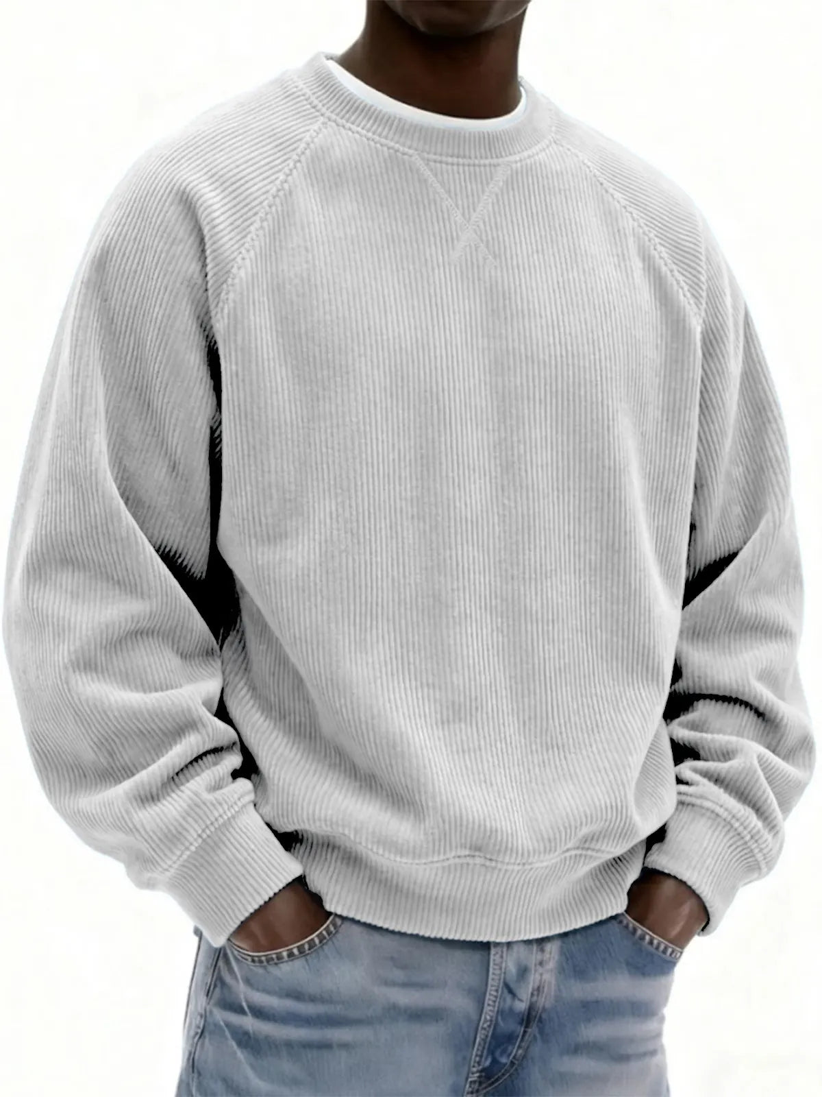Vintage Corduroy Crew Neck Sweatshirt for Men | Soft Textured Casual Pullover(Buy 2 & Free Shipping)