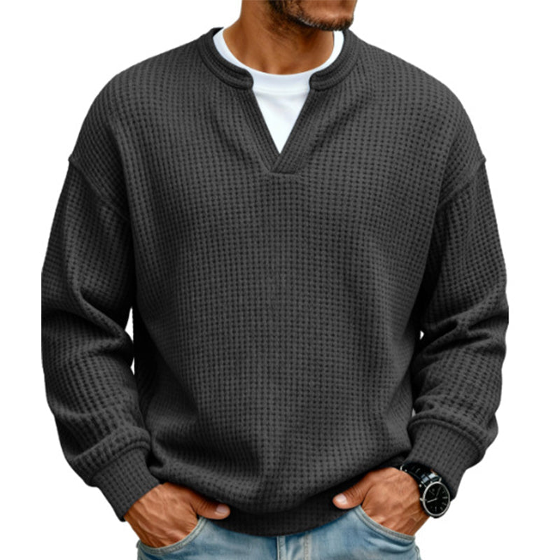 ⏳ LAST DAY 66 % OFF! 🔥Timeless Comfort | Men's Waffle Fake Layered-Look Long Sleeve Tee