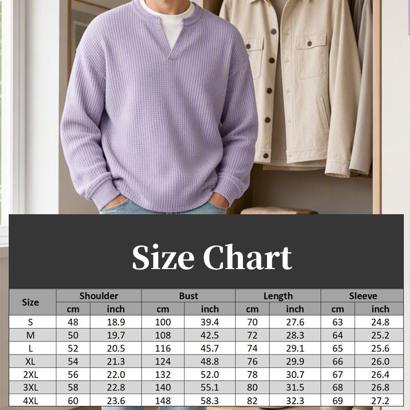 ⏳ LAST DAY 66 % OFF! 🔥Timeless Comfort | Men's Waffle Fake Layered-Look Long Sleeve Tee