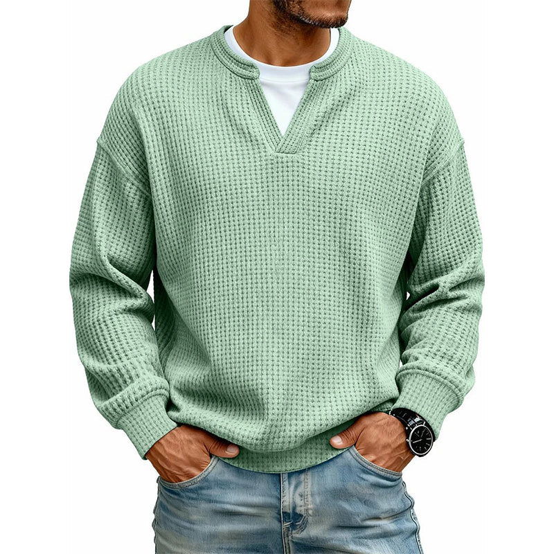 ⏳ LAST DAY 66 % OFF! 🔥Timeless Comfort | Men's Waffle Fake Layered-Look Long Sleeve Tee